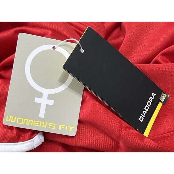 Diadora DiaDry Short Sleeve Women's Athletic Soccer Running Jersey Red White S - Picture 7 of 10